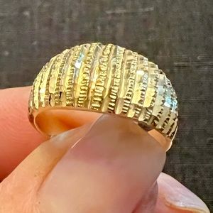 *Just sold* 14k Gold Etched Dome Ring